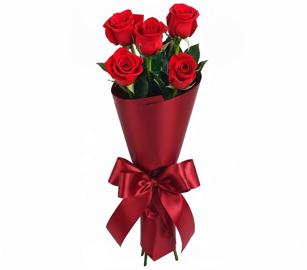 Букет 5 Красных роз Эдлесс Лав в Нижней Омке