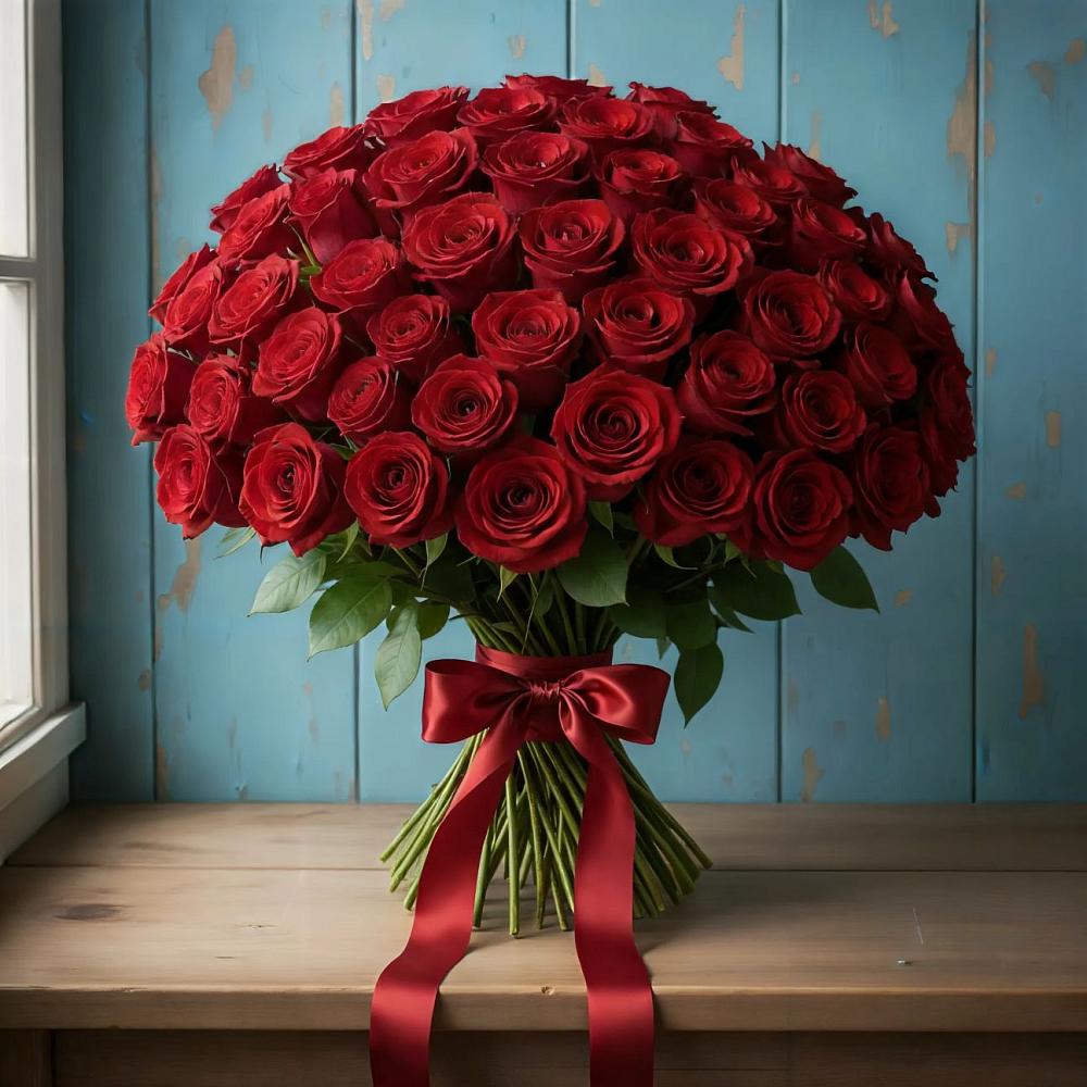 Букет Красные розы Блэк Меджик в Нижней Омке