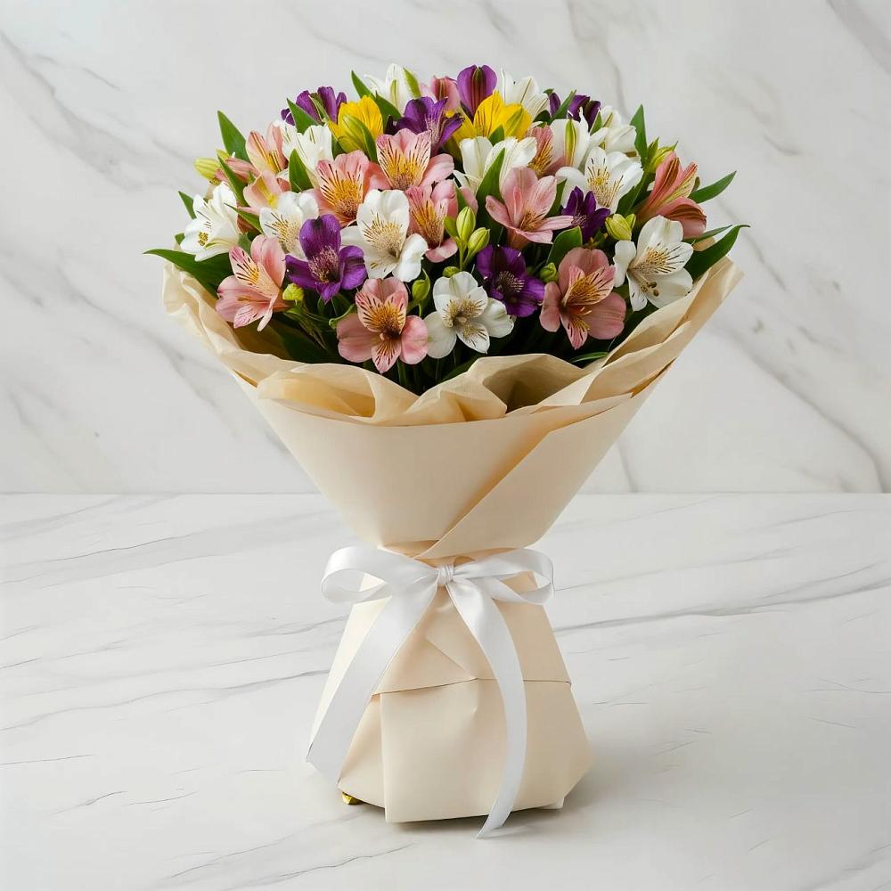 Букет цветов из: Альстромерии в Нижней Омке