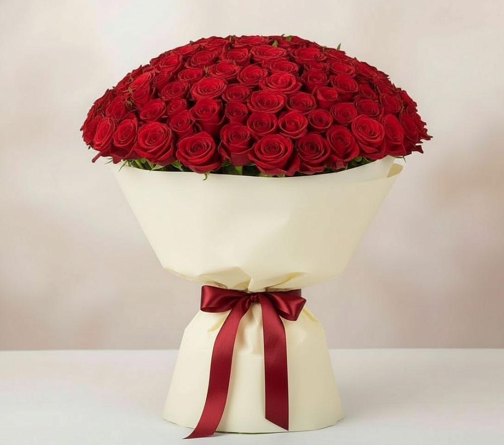 Букет 101 Красная роза Милано в Нижней Омке
