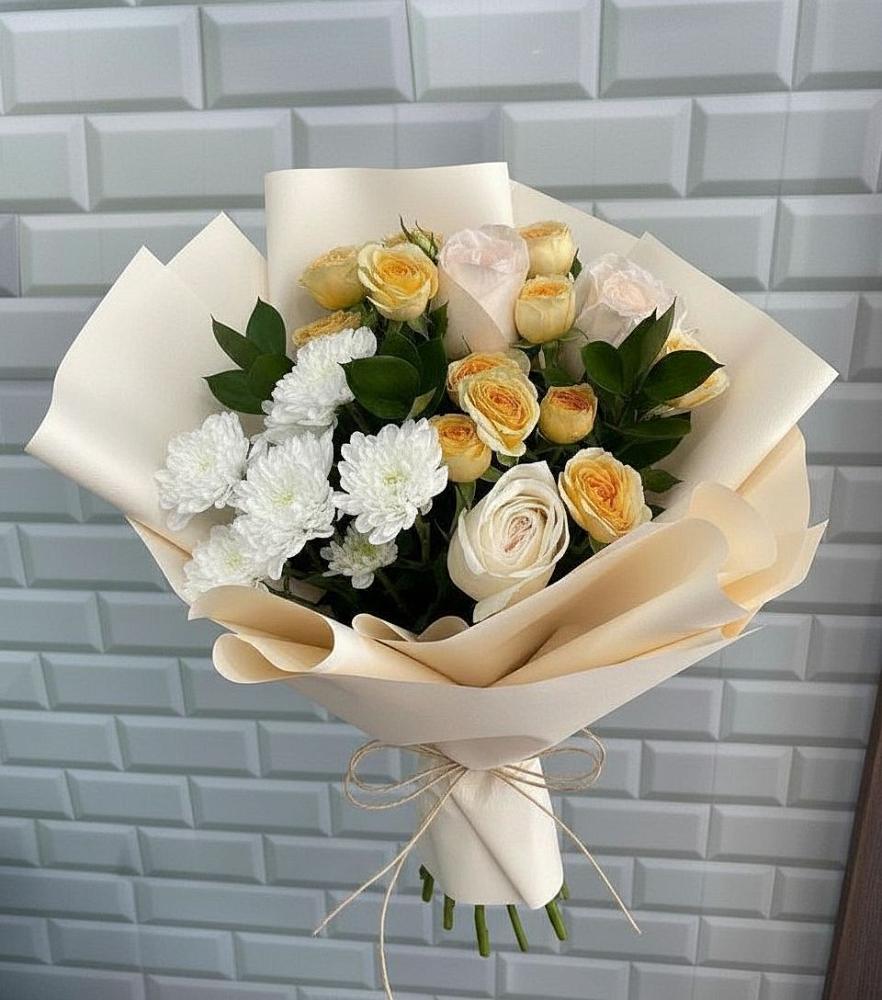 Букет цветов из: Розы и Хризантемы в Нижней Омке