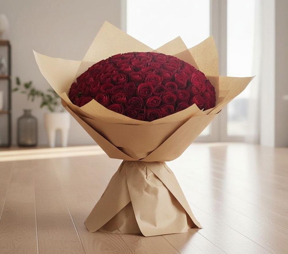 Букет 101 Красная роза в Нижней Омке
