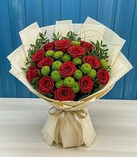 Букет цветов из:  Розы и Хризантемы в Нижней Омке