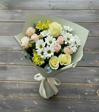 Букет цветов из:  Альстромерии, Розы и Хризантемы в Нижней Омке